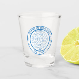 Krater von Diamonds Staat Park Arkansas Abzeichen Schnapsglas