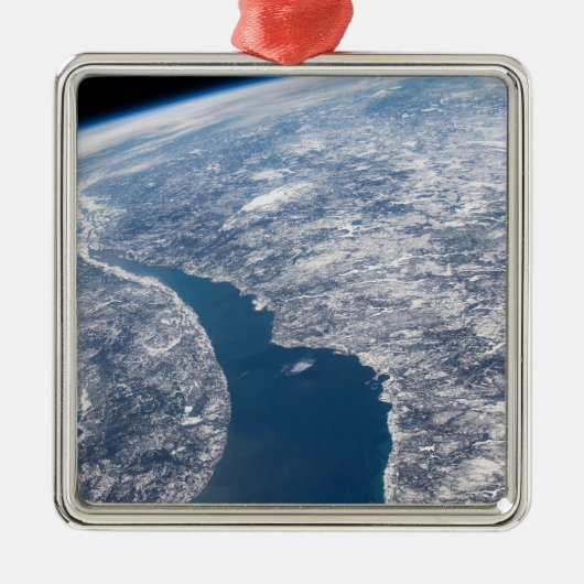 Krater von Manicouagan und der Fluss St. Lawrence Ornament Aus Metall (Vorne)