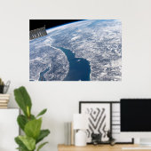 Krater von Manicouagan und der Fluss St. Lawrence Poster (Heimbüro)