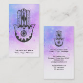 *~* Krater von Moon Hamsa Hand Fatima Meditation Visitenkarte (Vorne/Hinten)