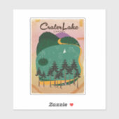 Kratersee Kanada Reiseplakat Aufkleber (Blatt)