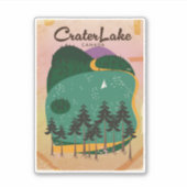 Kratersee Kanada Reiseplakat Aufkleber (Vorderseite)