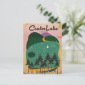 Kratersee Kanada Reiseplakat Postkarte (Stehend Vorderseite)