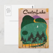 Kratersee Kanada Reiseplakat Postkarte (Vorne/Hinten)