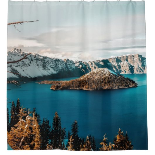 Kratersee Süd-Oregon Duschvorhang (Vorderseite)