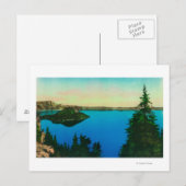Kratersee und Zauberer Island View Postkarte (Vorne/Hinten)