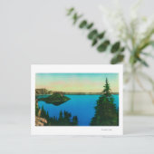 Kratersee und Zauberer Island View Postkarte (Stehend Vorderseite)