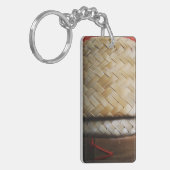 Kratip thailändischer Lao Isan Bambusreis-Korb Schlüsselanhänger (Vorderseite links)