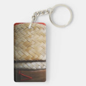 Kratip thailändischer Lao Isan Bambusreis-Korb Schlüsselanhänger (Rückseite)