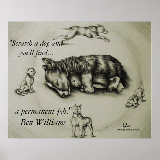 Kratzen eines Hundes - Schlafposter für Hunde Poster (Vorne)