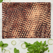 Kratzen mit dicken Kreuzen in Orange mit Schatten Geschirrtuch (Gefaltet)