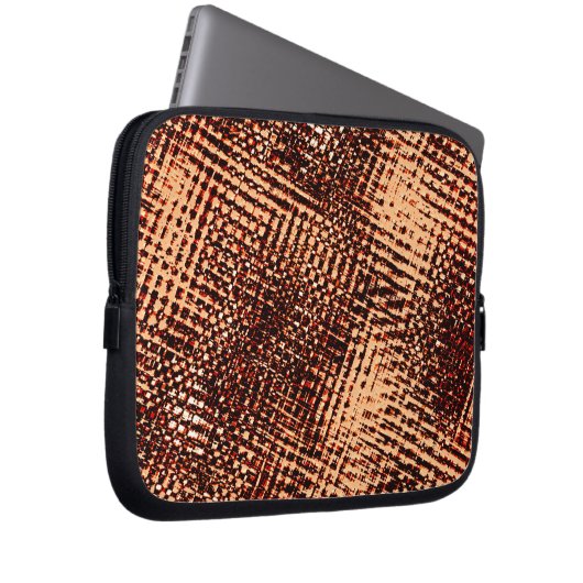 Kratzen mit dicken Kreuzen in Orange mit Schatten Laptopschutzhülle (Vorne Rechts)