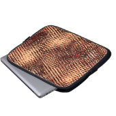 Kratzen mit dicken Kreuzen in Orange mit Schatten Laptopschutzhülle (Vorne Knopf)