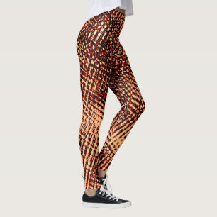 Kratzen mit dicken Kreuzen in Orange mit Schatten Leggings