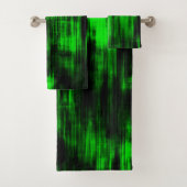 Kratzende Flecken in grell grün und stark dunkel Badhandtuch Set (Insitu)
