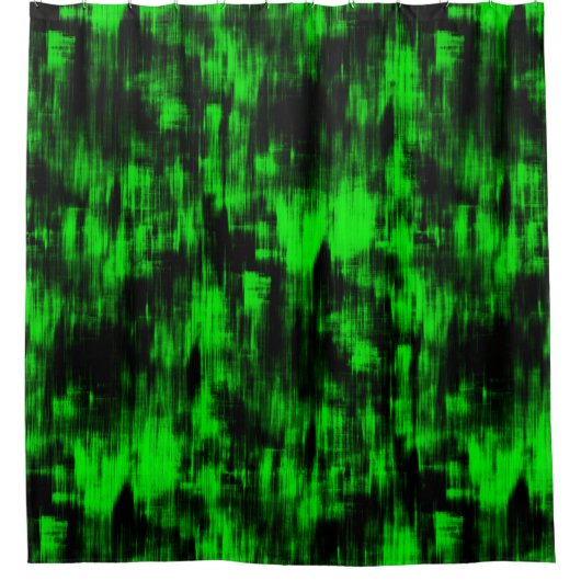 Kratzende Flecken in grell grün und stark dunkel Duschvorhang (Vorderseite)