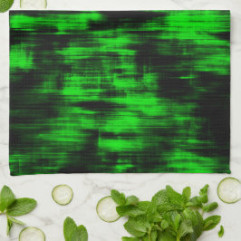 Kratzende Flecken in grell grün und stark dunkel Geschirrtuch