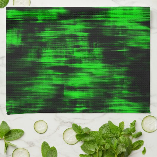 Kratzende Flecken in grell grün und stark dunkel Geschirrtuch (Gefaltet)
