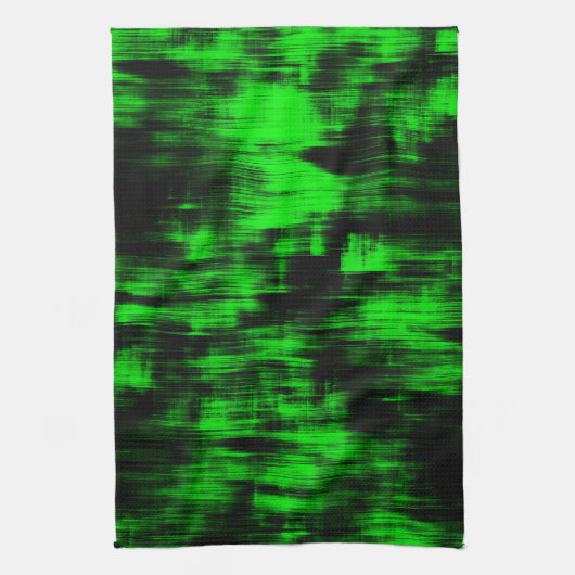 Kratzende Flecken in grell grün und stark dunkel Geschirrtuch (Vertikal)