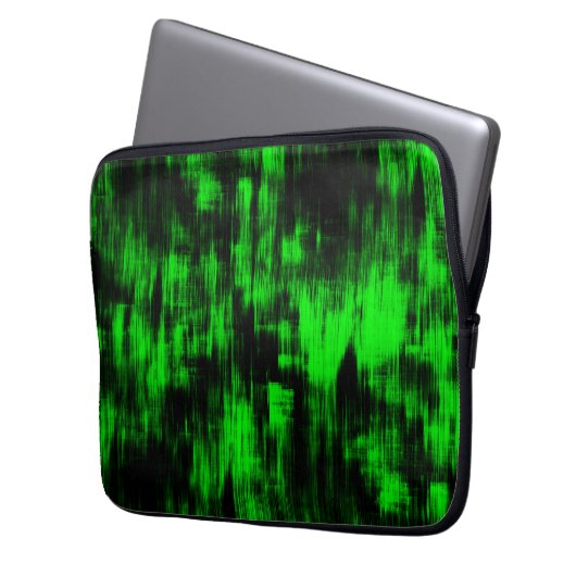 Kratzende Flecken in grell grün und stark dunkel Laptopschutzhülle (Vorderseite Links)