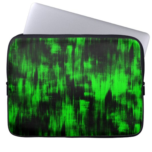 Kratzende Flecken in grell grün und stark dunkel Laptopschutzhülle (Vorderseite)