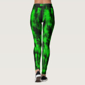 Kratzende Flecken in grell grün und stark dunkel Leggings (Rückseite)