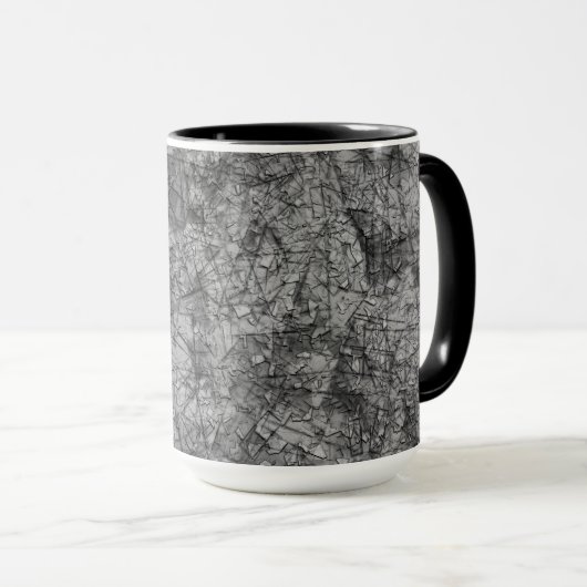 Kratzer auf einem leicht gepunkteten Grau Tasse (VorderseiteRechts)