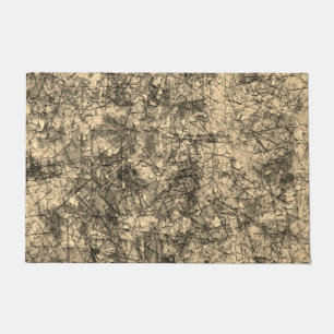 Kratzer auf einem leicht gepunkteten Khaki Fußmatte