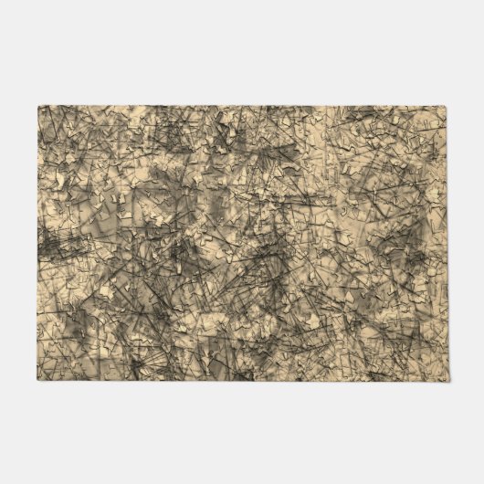 Kratzer auf einem leicht gepunkteten Khaki Fußmatte (Vorderseite)