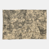 Kratzer auf einem leicht gepunkteten Khaki Geschirrtuch (Horizontal)