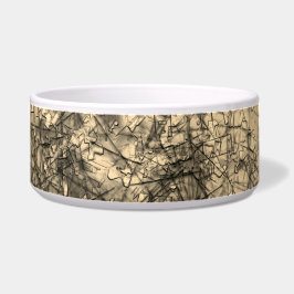 Kratzer auf einem leicht gepunkteten Khaki Napf