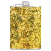 Kratzer auf einem leicht gepunkteten Ocher Flachmann (Vorderseite)