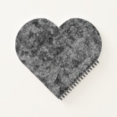 Kratzer auf leicht gepunktet grau bis schwarz notizblock (Rückseite)