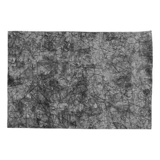 Kratzer auf leicht gepunktetem Grau und Schwarz Kissenbezug (Rückseite-Links)