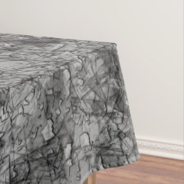 Kratzer auf leicht gepunktetem Grau und Schwarz Tischdecke