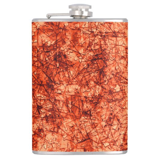 Kratzer auf leicht gepunktetem Korallenhintergrund Flachmann (Vorderseite)