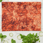 Kratzer auf leicht gepunktetem Korallenhintergrund Geschirrtuch (Gefaltet)