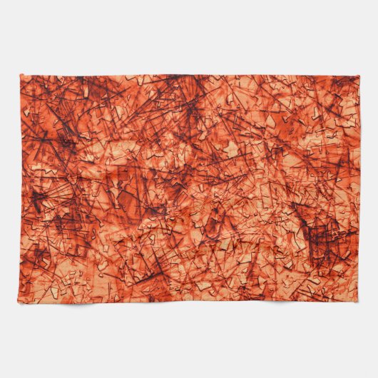 Kratzer auf leicht gepunktetem Korallenhintergrund Geschirrtuch (Horizontal)