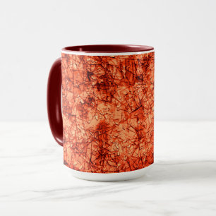 Kratzer auf leicht gepunktetem Korallenhintergrund Tasse