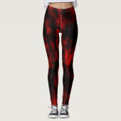 Kratzer-Flecken in hellrot und schwarz Leggings (Vorderseite)