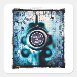 Kratzer u. Atemzug Quadratischer Aufkleber