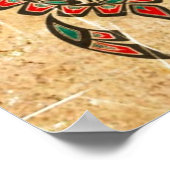 Kratzer und abgetragener Haida Spirit Sea Turtle Poster (Ecke)