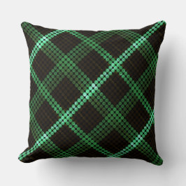 Kratzgrüne Kreise, gleichförmige Quadrate Kissen