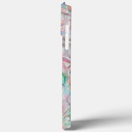 Kratzte Pixel in farbiger Textur über weißlich Case-Mate iPhone Hülle (Rückseite / Links)