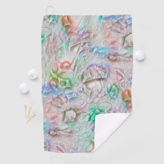 Kratzte Pixel in farbiger Textur über weißlich Golfhandtuch (Insitu)