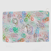 Kratzte Pixel in farbiger Textur über weißlich Golfhandtuch (Horizontal)