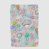 Kratzte Pixel in farbiger Textur über weißlich Golfhandtuch (Vorderseite)