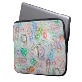 Kratzte Pixel in farbiger Textur über weißlich Laptopschutzhülle (Vorderseite Links)