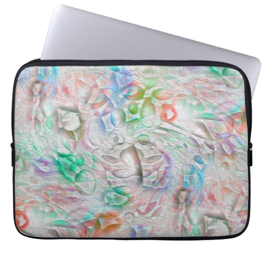 Kratzte Pixel in farbiger Textur über weißlich Laptopschutzhülle (Vorderseite)