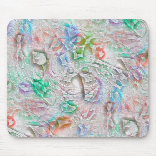 Kratzte Pixel in farbiger Textur über weißlich Mousepad (Vorne)